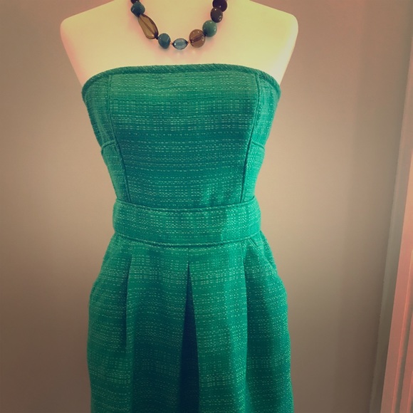 Banana Republic Strapless Green Dress 